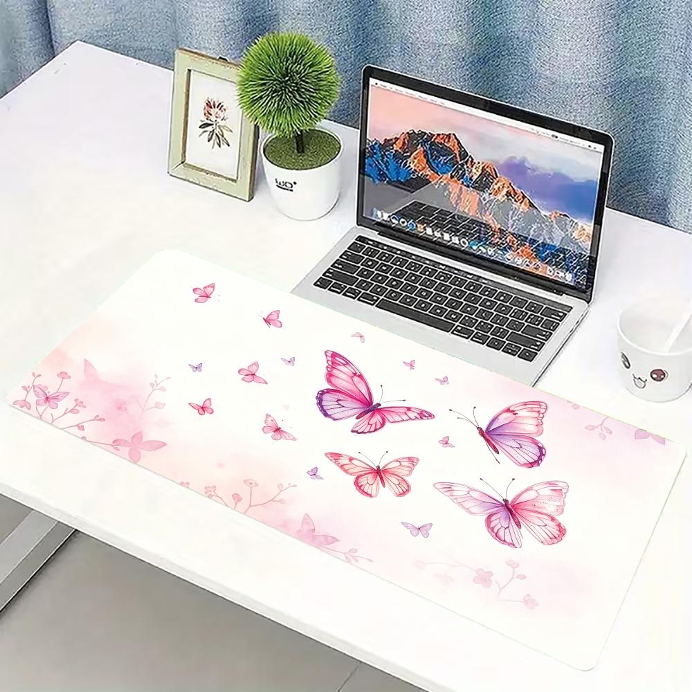 Desk Setup With Laptop - لوحة ماوس كبيرة للألعاب بتصميم فراشة