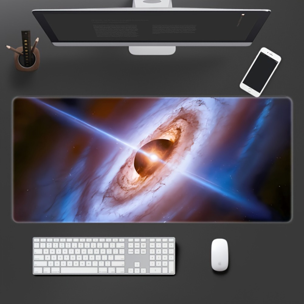 Desk Setup Art - تصميم بنمط كوكبي، قاعدة مطاطية مضادة