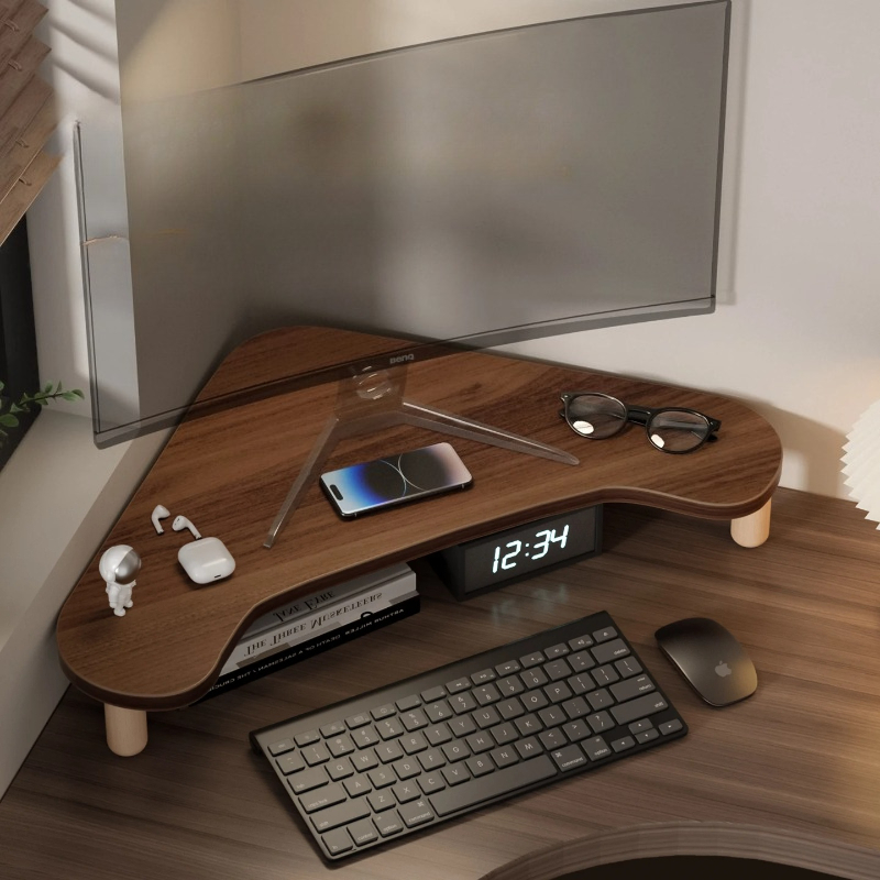 Monitor Riser Wood - حامل كمبيوتر زاوي، رافع شاشة مثلث