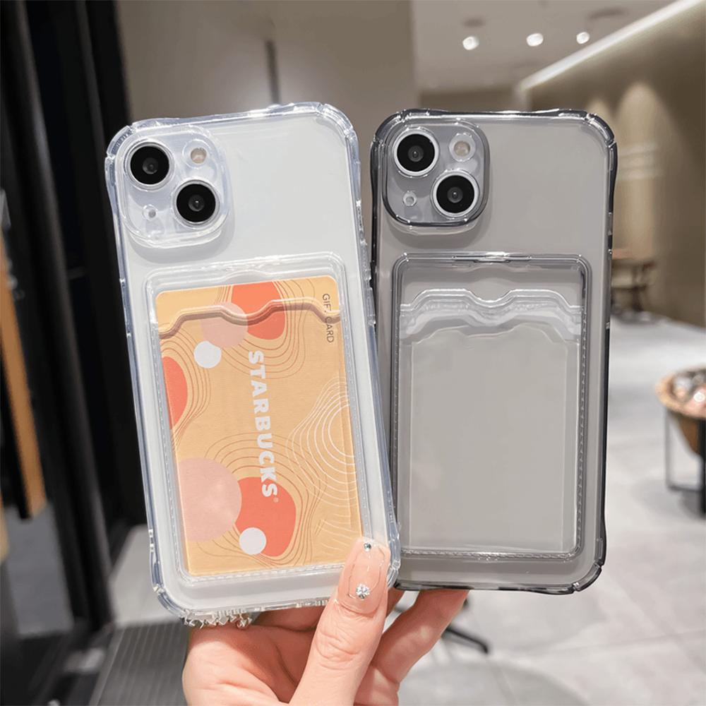 Dual Phone Holder - غطاء هاتف شفاف مع حامل بطاقات
