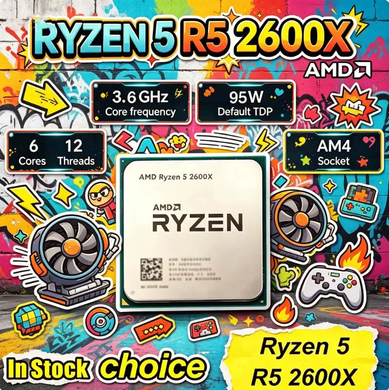 Amd Cpu Ryzen 5 - معالج AMD Ryzen 5 2600X AM4،