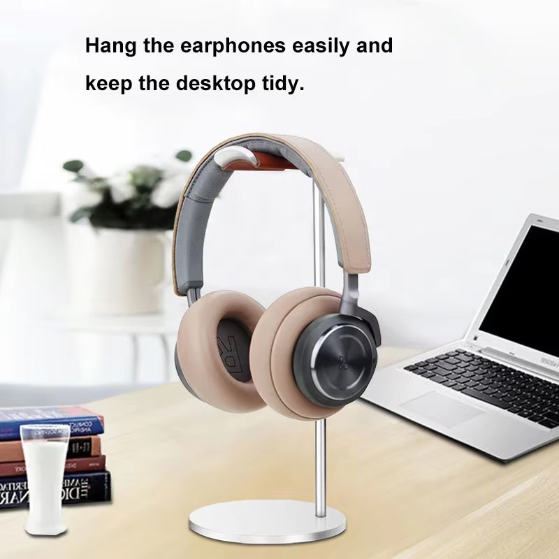 Gaming Setup Desk - حامل سماعات رأس منحني من الألومنيوم،