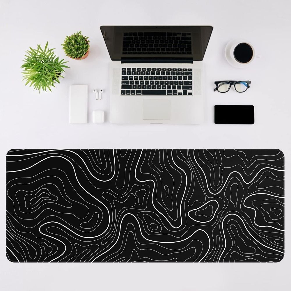 Desk Setup Rug - لوحة ماوس للألعاب احترافية بتصميم طبوغرافي،