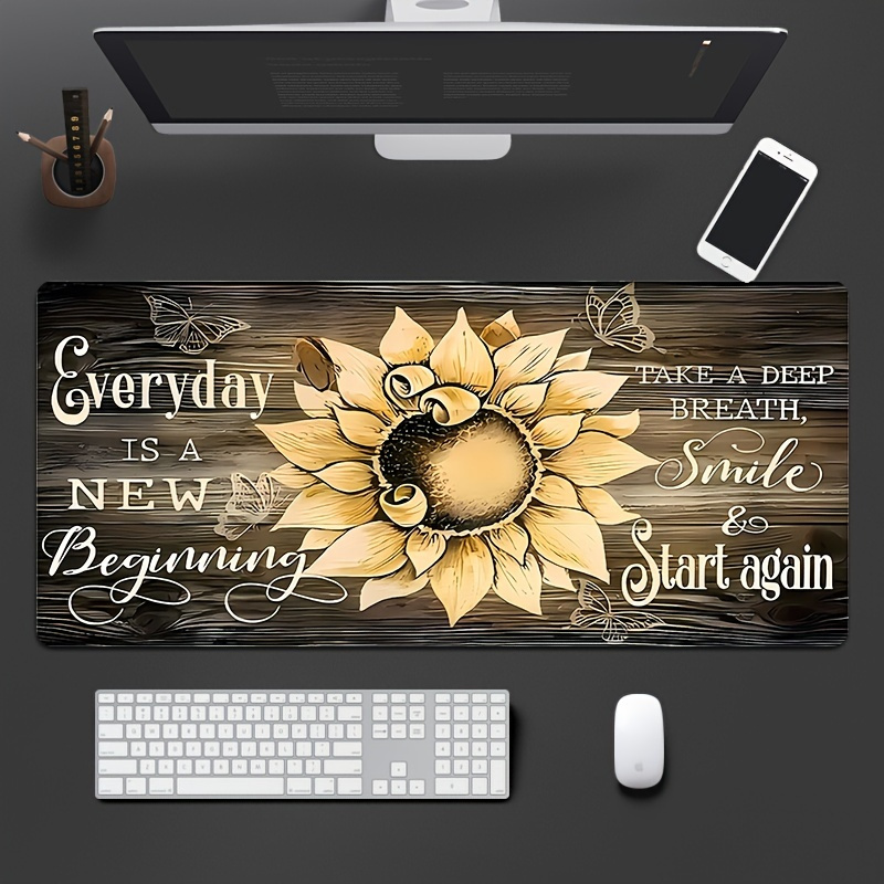 Desk Setup Inspiration - سجادة مكتبية ملهمة بتصميم عباد الشمس،