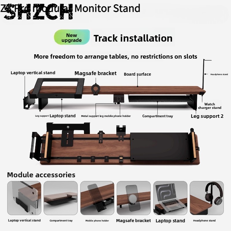 Monitor Riser Wood - حامل شاشة Z3 Pro معياري من