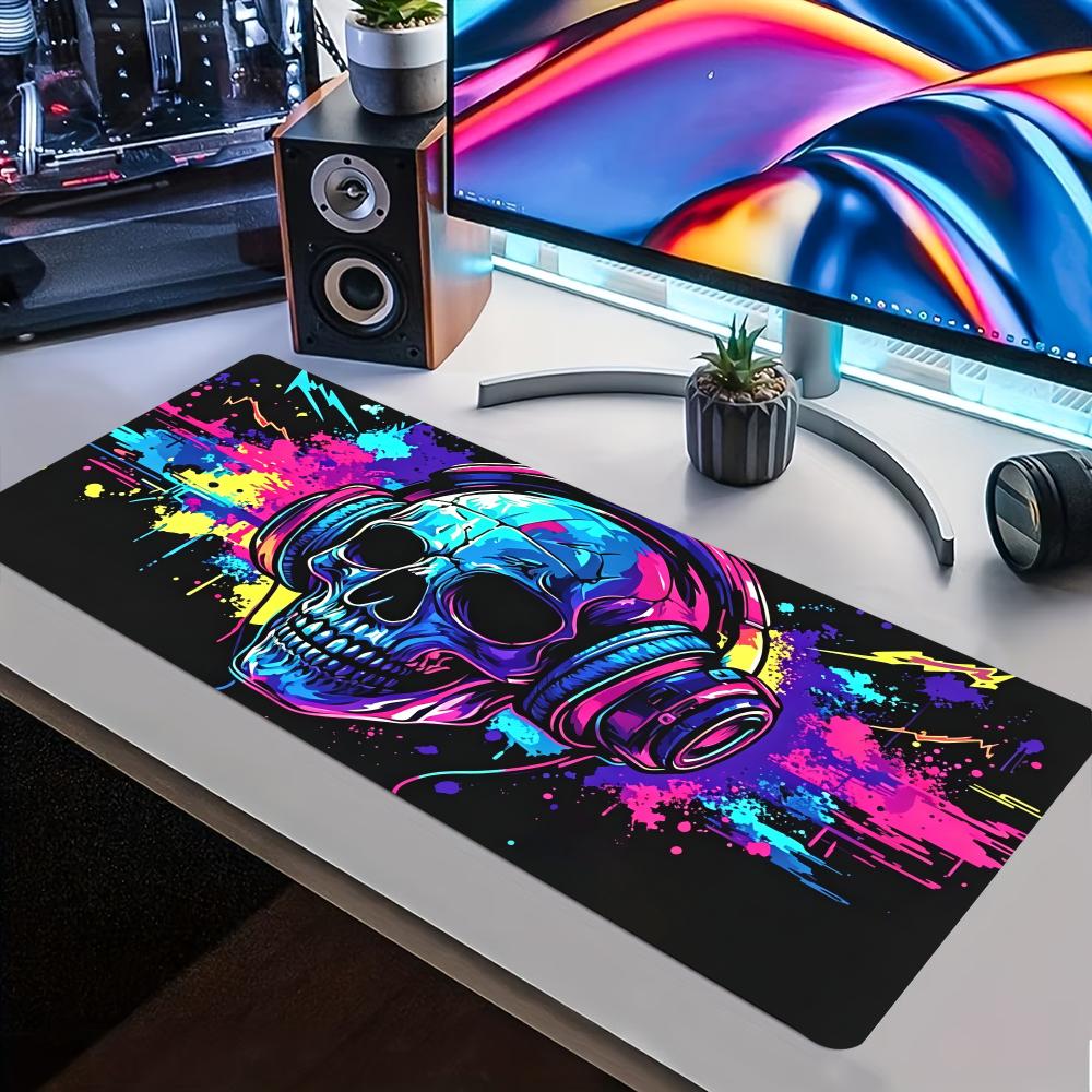 Desk Setup Headphones - وسادة فأرة ألعاب ممتدة بتصميم جمجمة