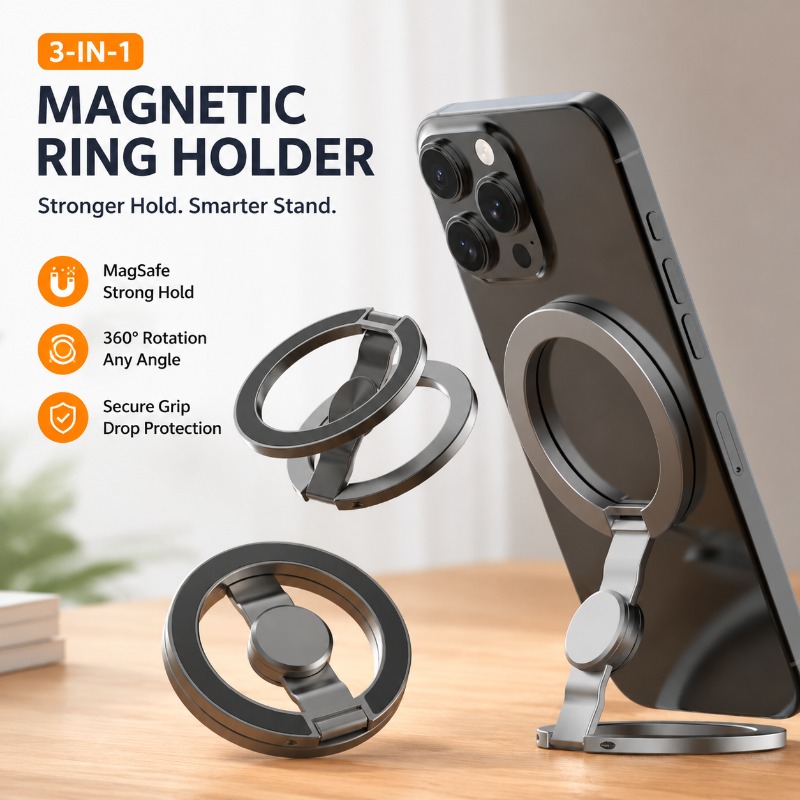 Dual Phone Holder - حامل هاتف مغناطيسي مزدوج الحلقة من