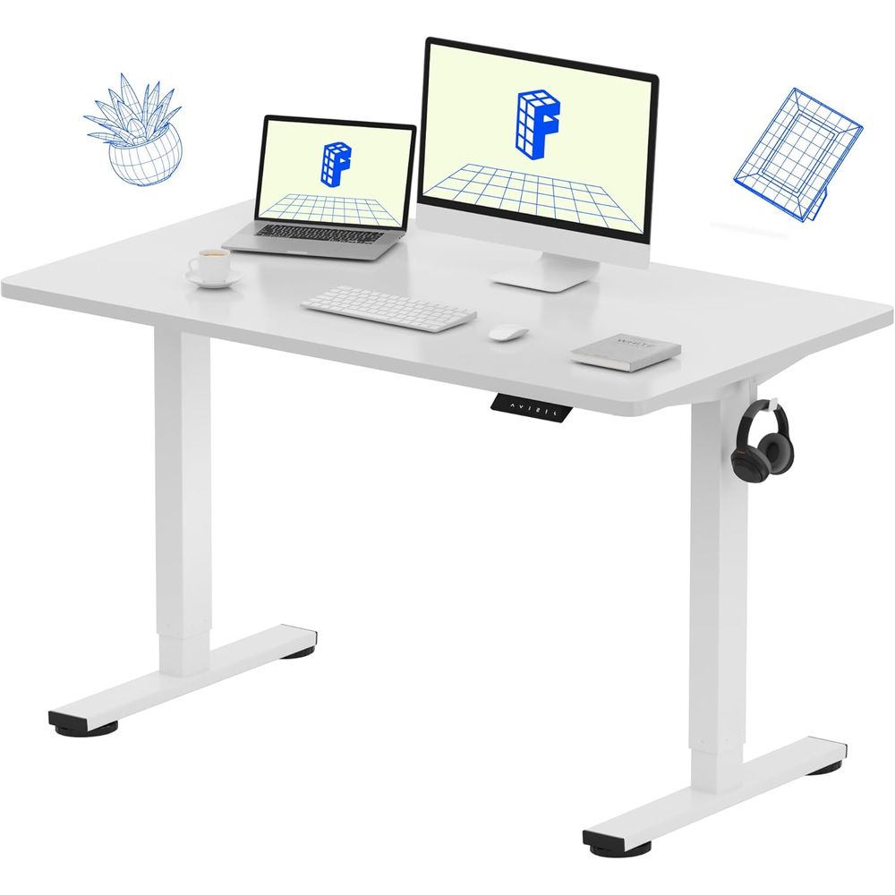 Desk Setup With 2 Monitors - EN1 مكتب واقف من قطعة واحدة