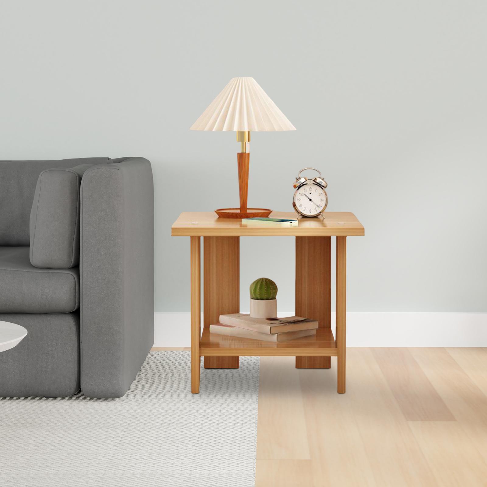 Desk Setup Ideas - خشبية مزدوجة الطبقات طاولة جانبية متعددة