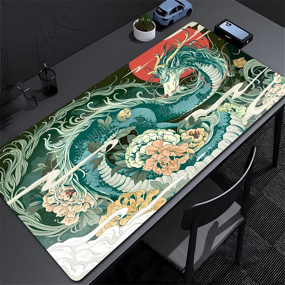 Desk Setup Art - بساط مكتب كبير بتصميم زهرة الفاوانيا
