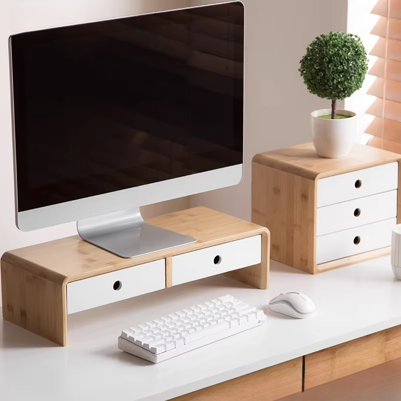 Monitor Riser Wood - منظم سطح المكتب الصديق للبيئة لشاشة