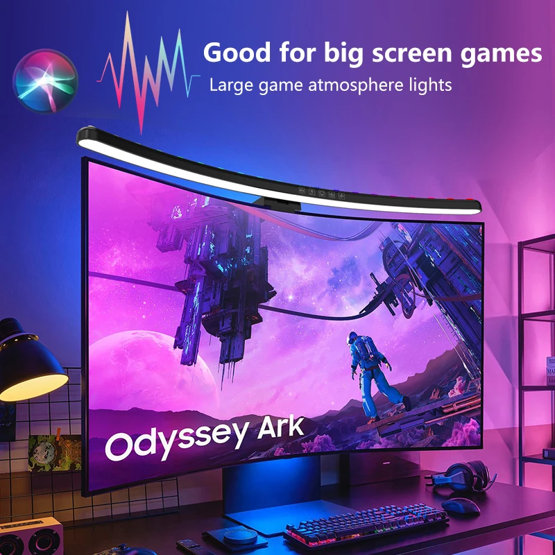 Gaming Setup Desk - شريط إضاءة لشاشة الكمبيوتر بتقنية RGB