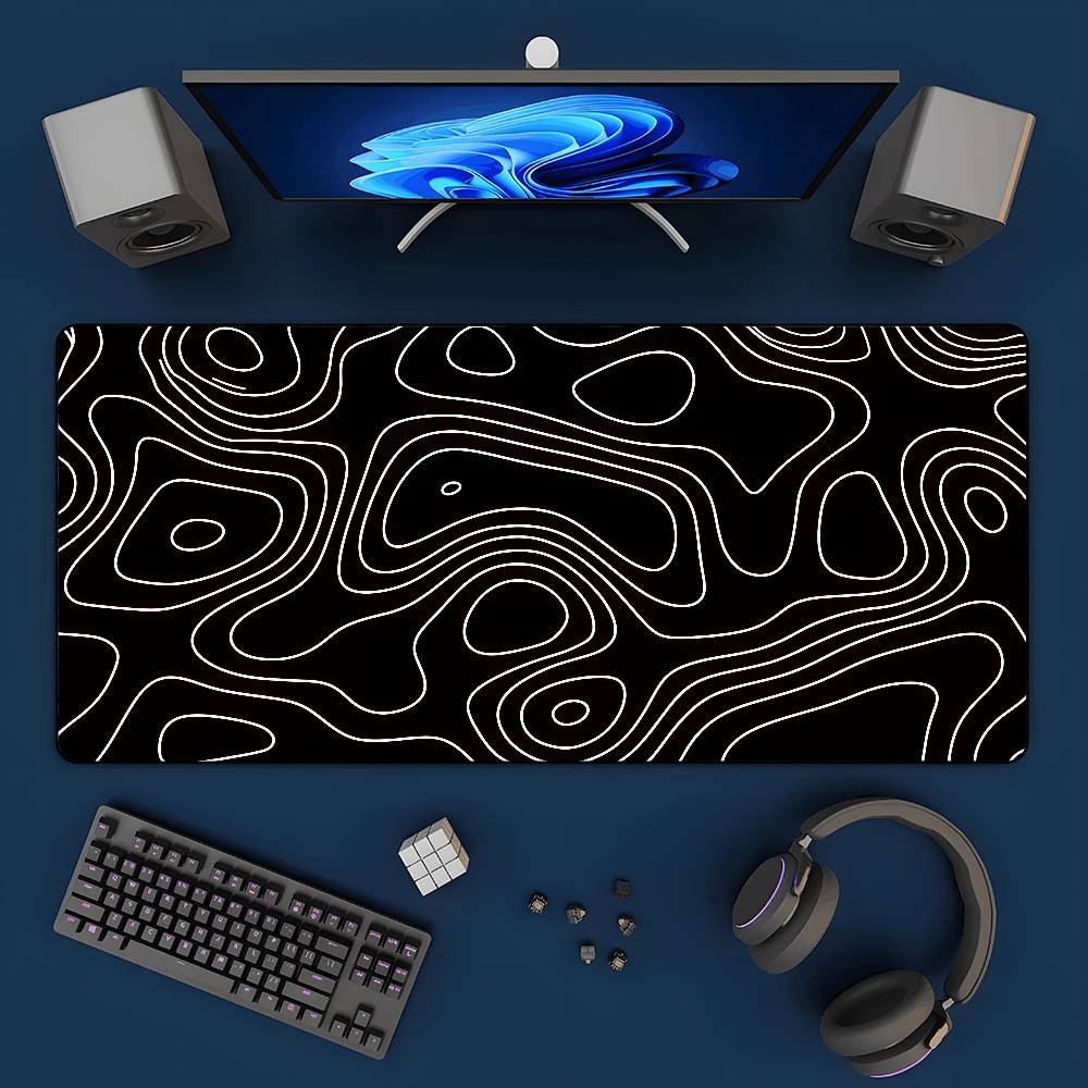 سجادة مكتب XXL سوداء وبيضاء بت - مراجعة Desk Setup Black وسعره