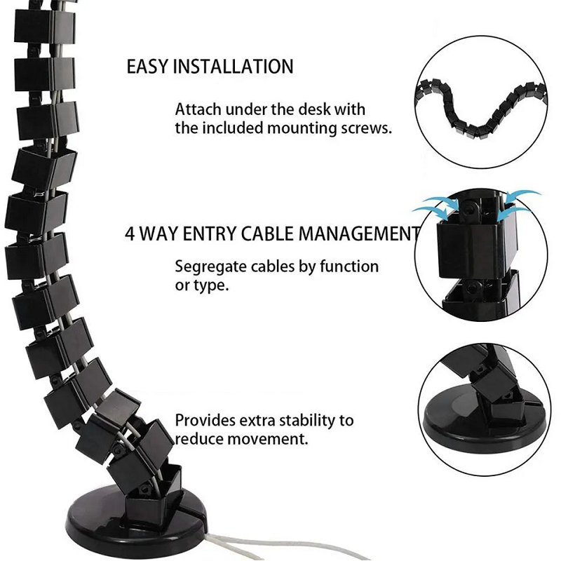 سلك العمود الفقري كابل كم تحت  - مراجعة Desk Setup Clean وسعره