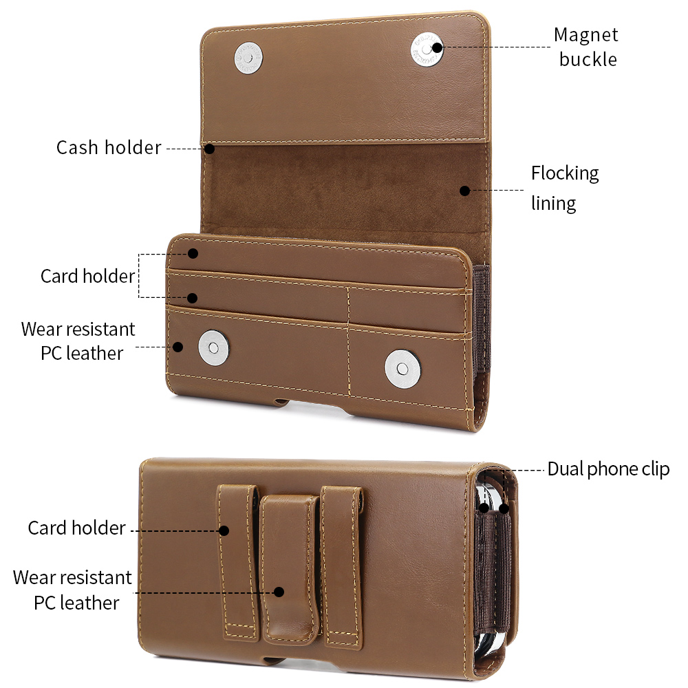 حقيبة هاتف جلدية أفقية عالمية  - مراجعة Dual Phone Holder وسعره