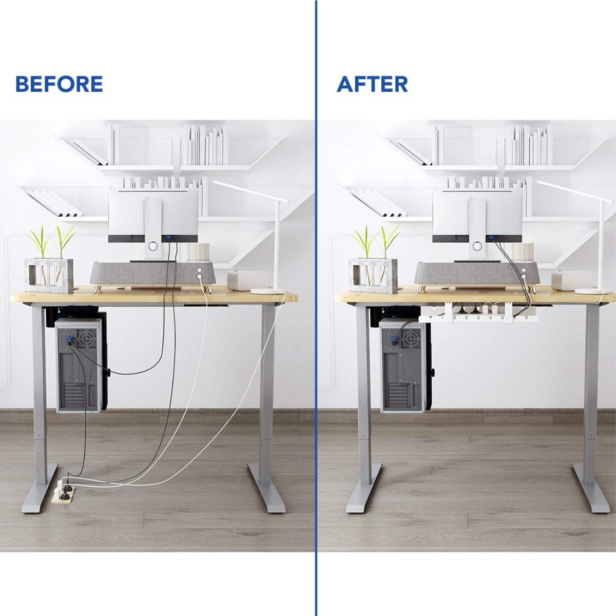 منظم كابلات للمكتب، صندوق تخزي - مراجعة Desk Setup Workspace وسعره