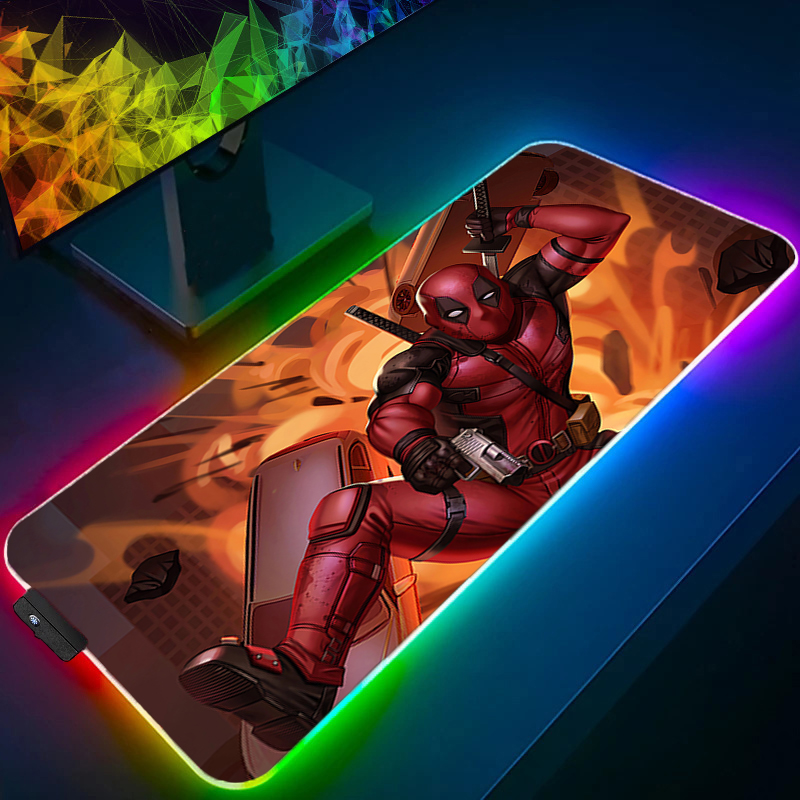 لوحة ماوس LED للألعاب بإضاءة خ - مراجعة Desk Setup Rug وسعره