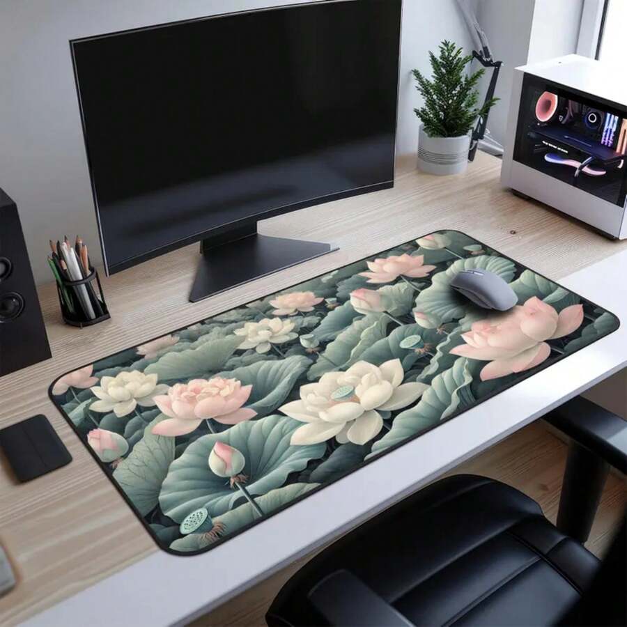 سجادة مكتب كبيرة على شكل زهرة  - مراجعة Desk Setup Inspiration وسعره