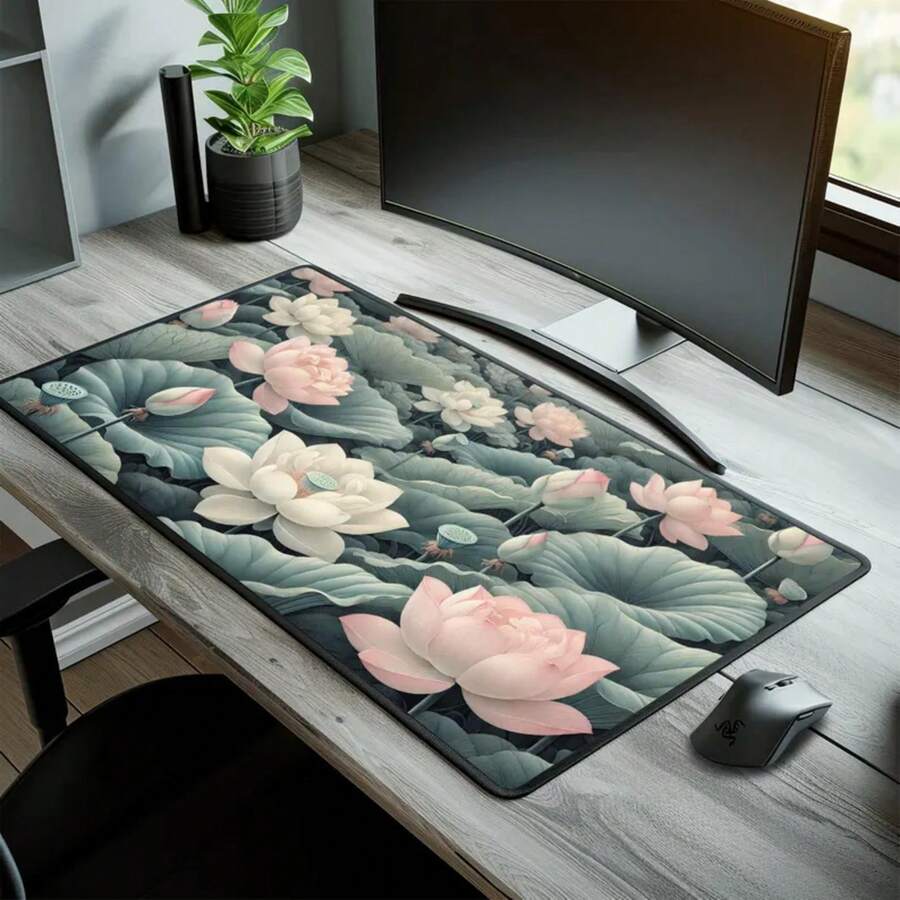سجادة مكتب كبيرة على شكل زهرة  - مراجعة Desk Setup Inspiration وسعره