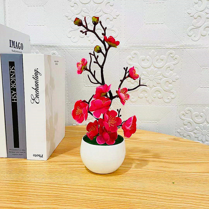 محاكاة زهرة البرقوق وعاء النبا - مراجعة Desk Setup Plant وسعره