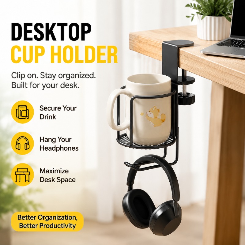 حامل أكواب للمكتب 2 في 1 مع حا - مراجعة Desk Setup Headphones وسعره