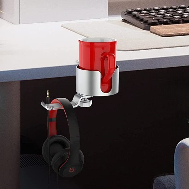 حامل أكواب دوار فاخر من الألوم - مراجعة Desk Setup Headphones وسعره