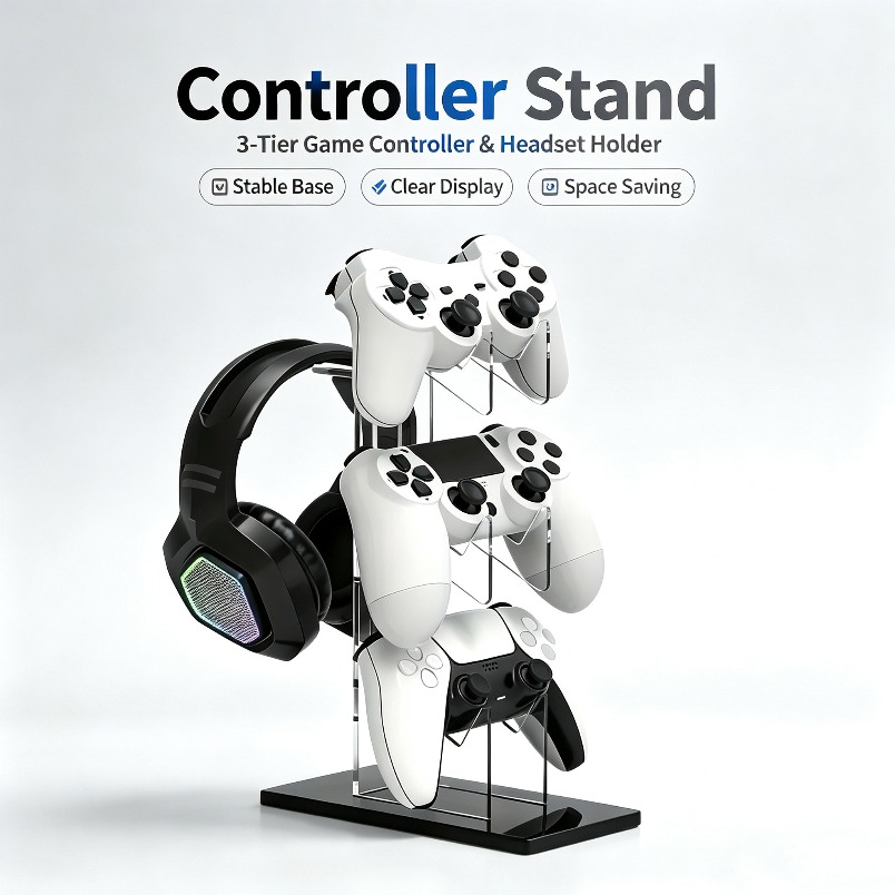 حامل تحكم ثلاثي الطبقات مع حام - مراجعة Desk Setup Headphones وسعره