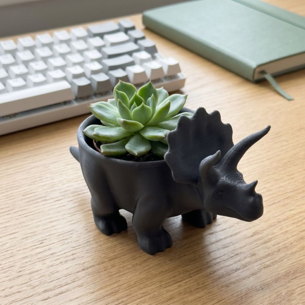 وعاء زهور على شكل ديناصور مطبو - مراجعة Desk Setup Plant وسعره