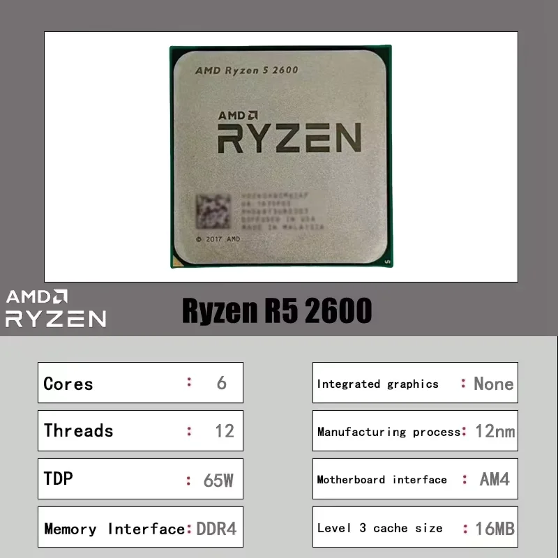 معالج AMD Ryzen5 2600 R5 2600  - مراجعة Amd Cpu Ryzen 5 وسعره