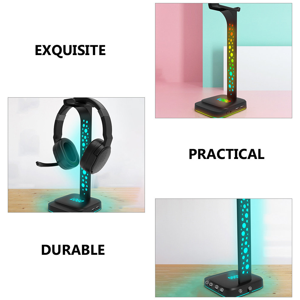 حامل سماعات الرأس مع شحن USB و - مراجعة Desk Setup Headphones وسعره