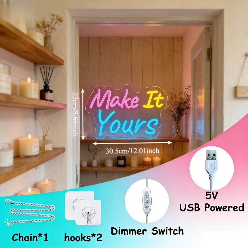 لافتة نيون LED بتصميم 'Make It - مراجعة Desk Setup Inspiration وسعره