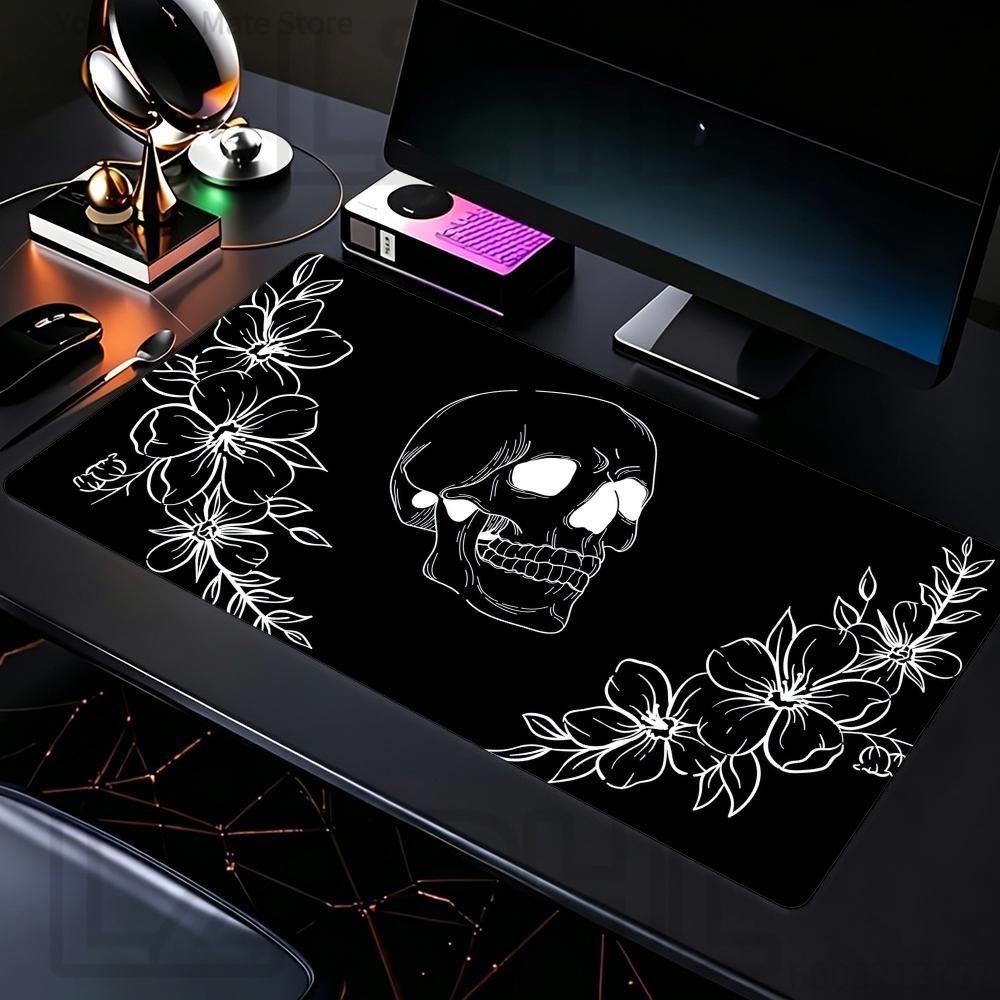 لوحة ماوس سوداء بتصميم جمجمة ر - مراجعة Desk Setup Black وسعره