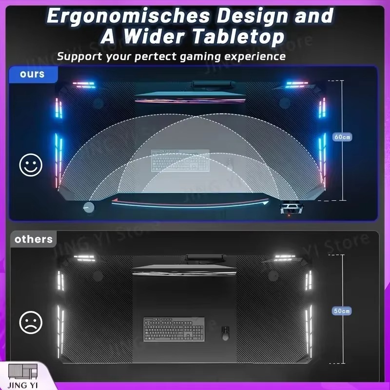 طاولة ألعاب مع إضاءة LED وسطح  - مراجعة Desk Setup Headphones وسعره
