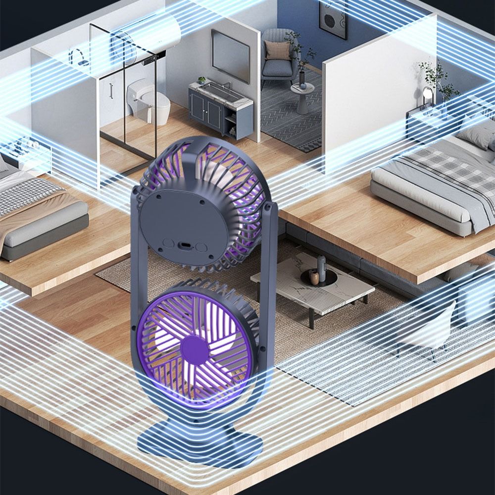 مروحة مكتبية ثنائية الرأس بخمس - مراجعة Desk Setup Gear وسعره