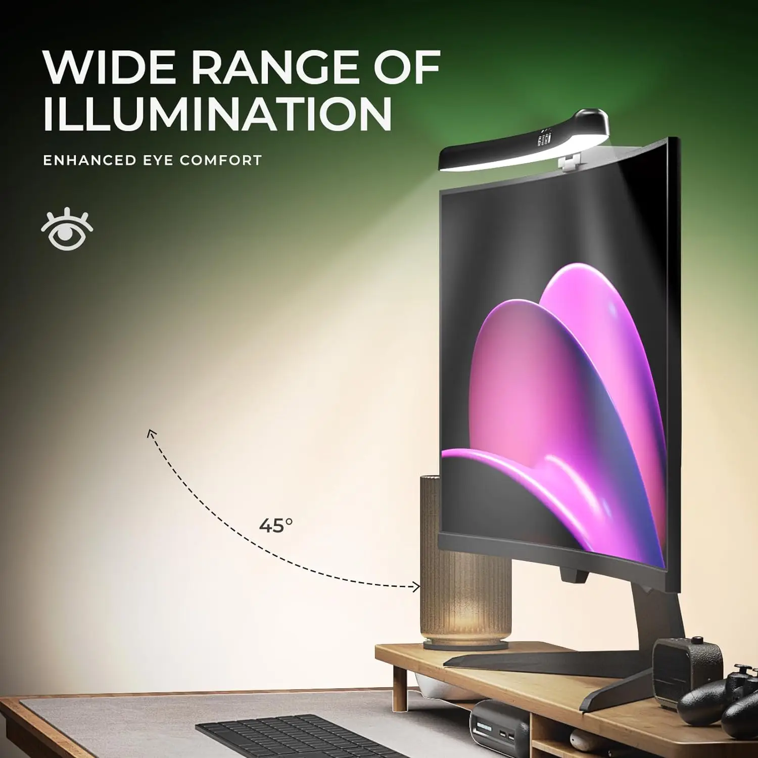 شريط إضاءة لشاشة الكمبيوتر بتق - مراجعة Gaming Setup Desk وسعره